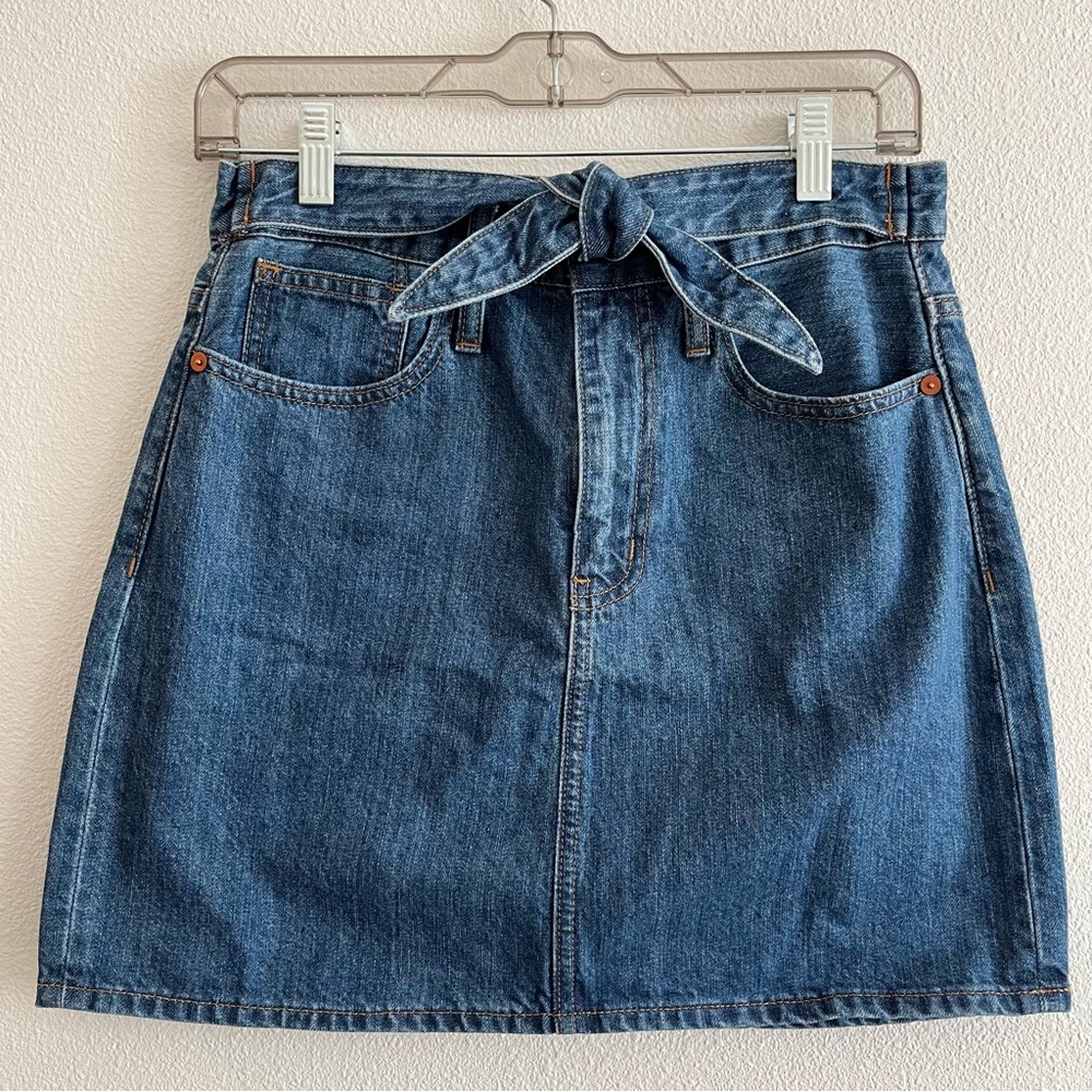 Madewell denim tie waist skirt